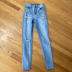 American eagle jeans - cut: curvy super high rise jegging.  size 0